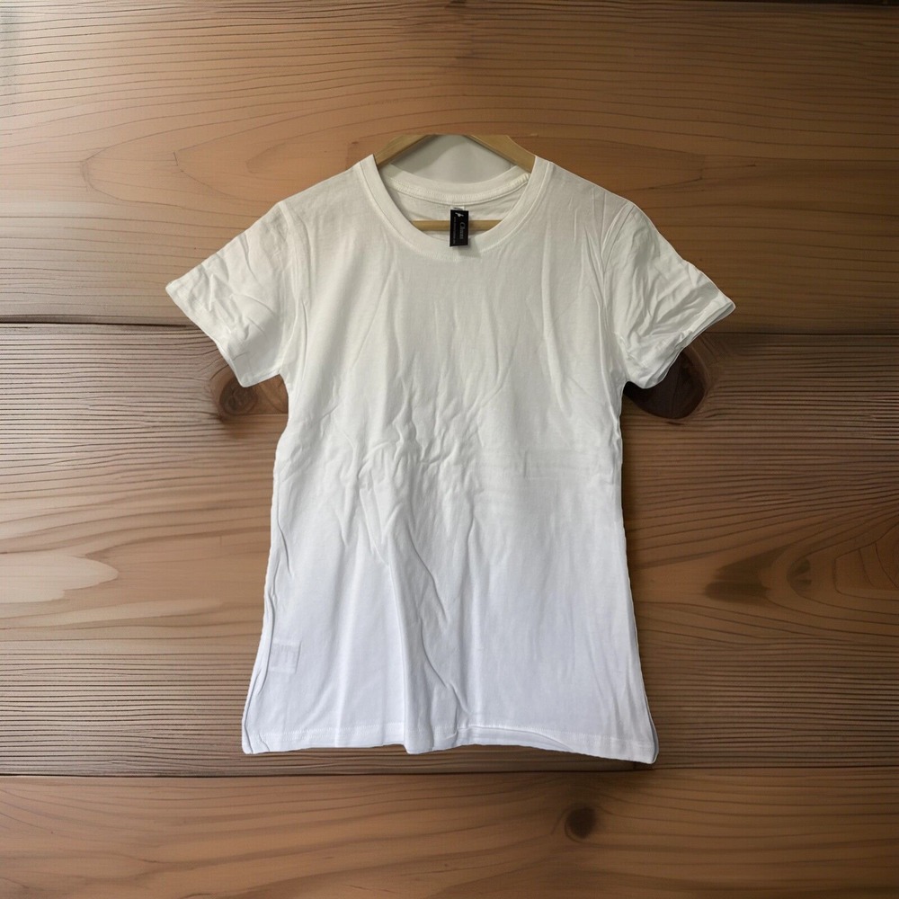 Chuns‎ Junior Teens T-Shirt 100% Cotton Fitted Sleeves Tee Large White